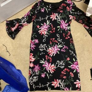 A black dress with flowers